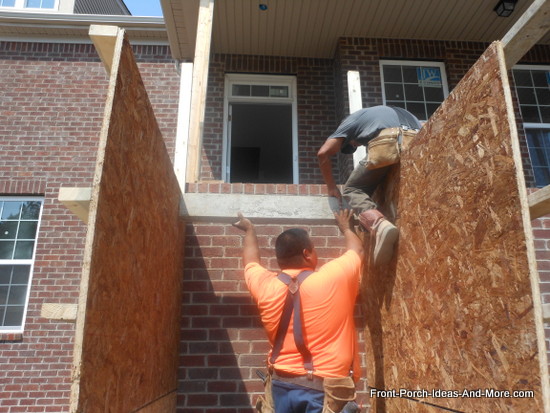 installing risers for concrete steps