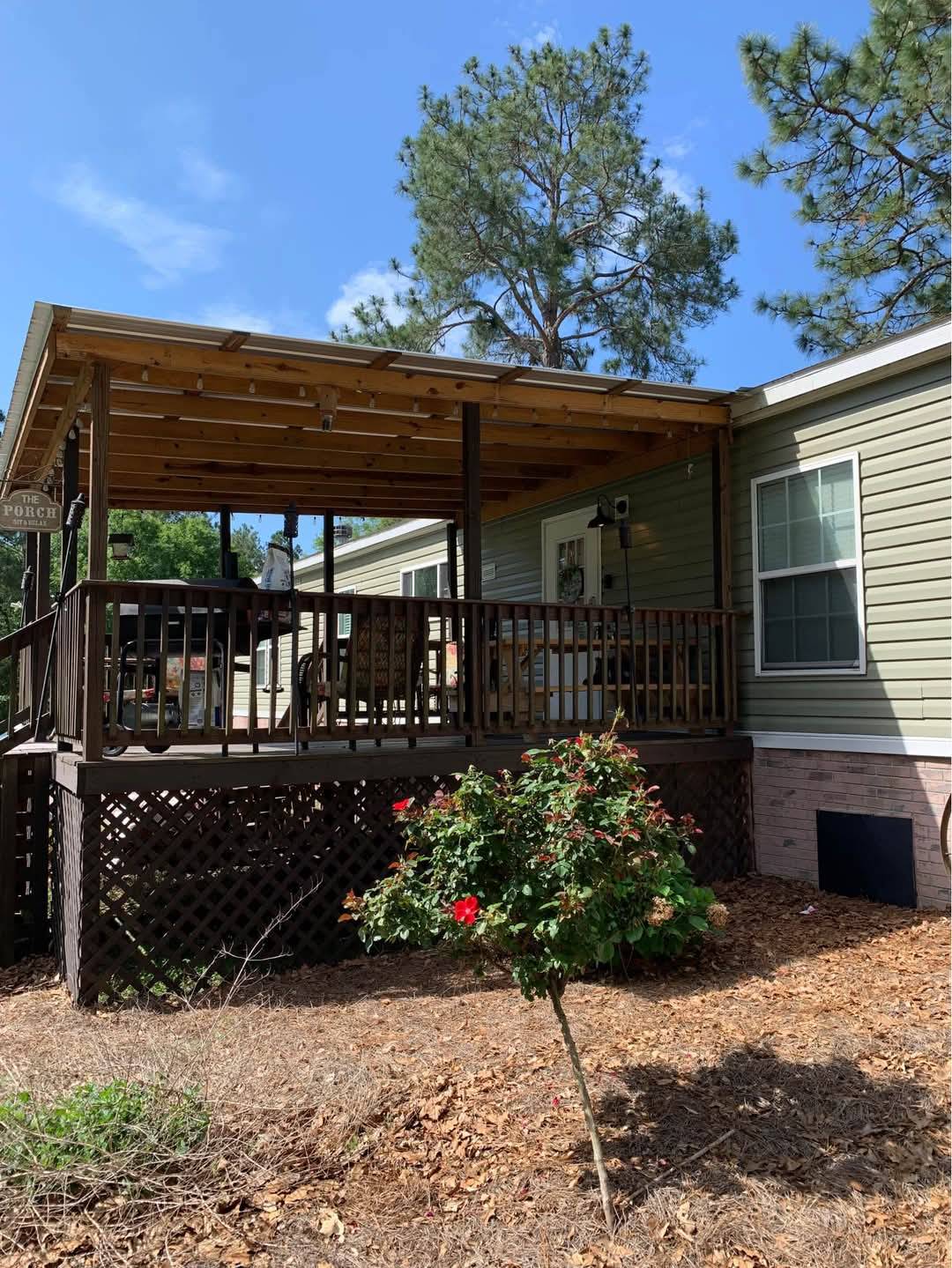 prefab mobile home deck style porch