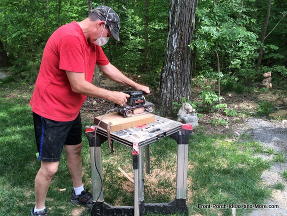 planing cherry for garden bench legs