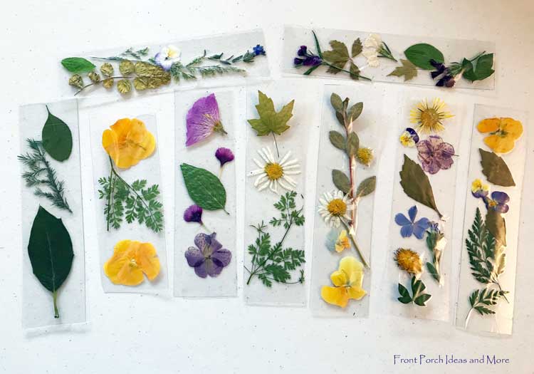 bookmarks with pressed flowers