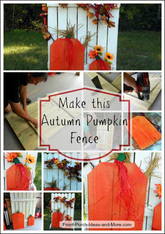 faux fence decorated for fall