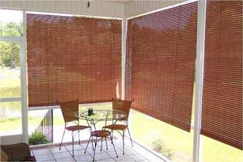 exterior shades made from redwood