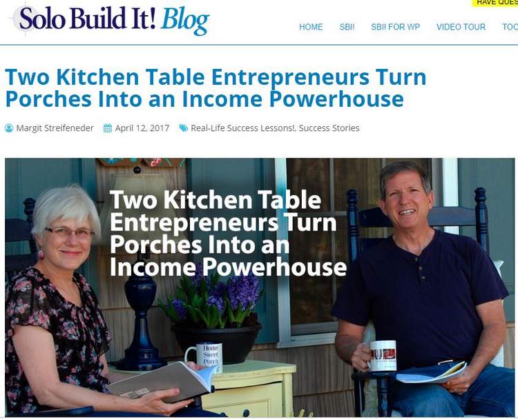 Earning a living writing about porches