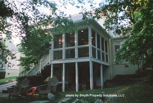 Screen porch adds privacy