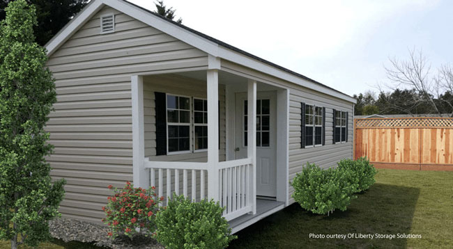 side porch shed by Liberty Sheds