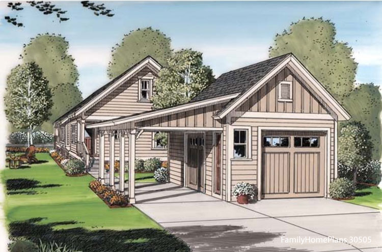 familyhomeplans.com carport garage plan 30505