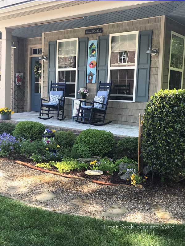 Our spring porch garden after we refreshed it