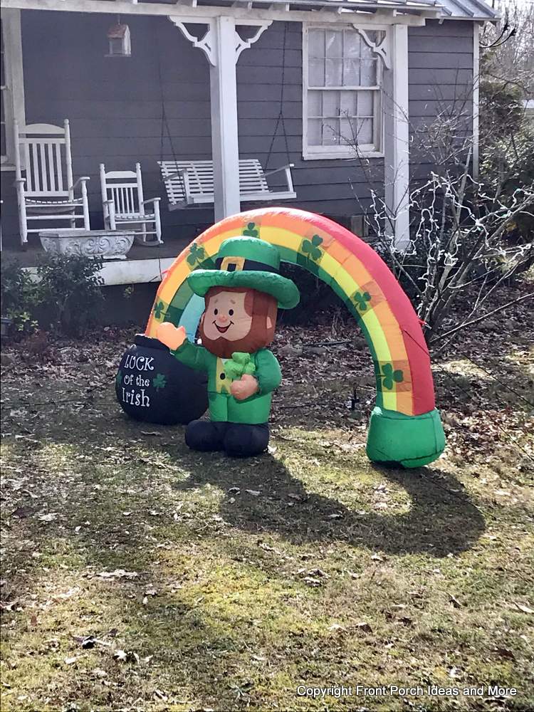 St. Patricks Day inflatable in front yard
