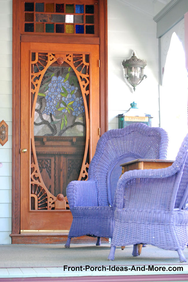 stain glass front door covering