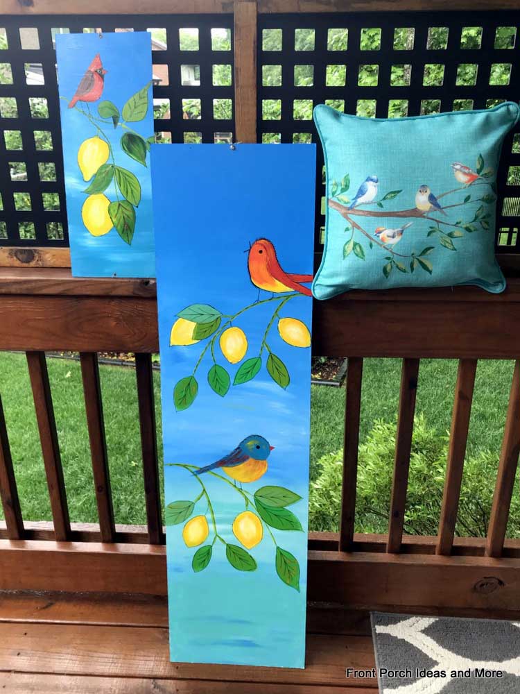 summer wall art on our porch