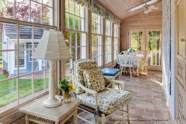 beautiful, narrow sunroom
