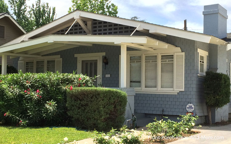 suspended door overhang under gable roof