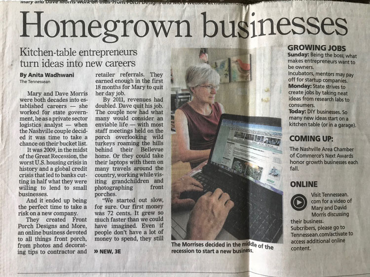 Dave and Mary featured in Tennessean article
