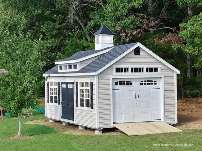 premier shed with dormer and transom by Liberty Sheds