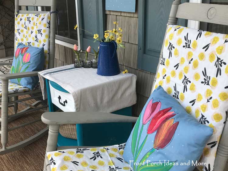 Our tulip-themed spring porch