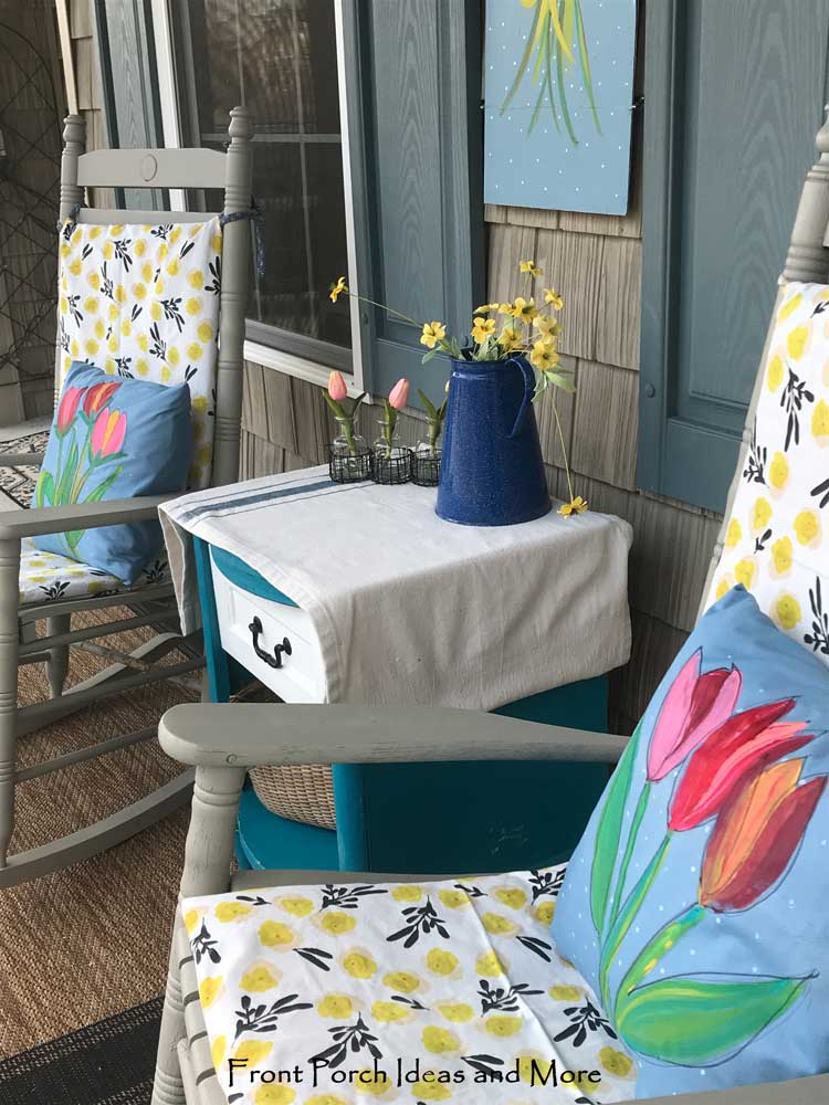Our tulip-themed spring porch