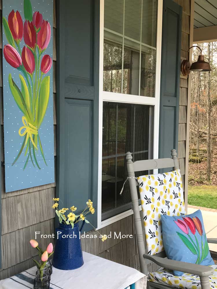 Our tulip-themed spring porch