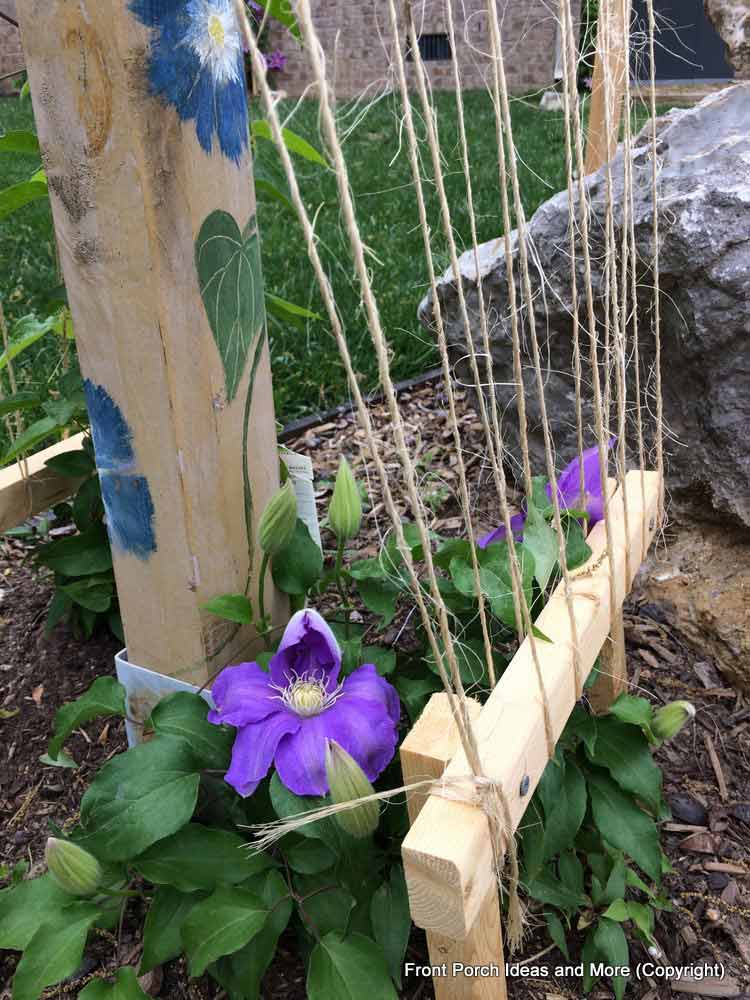 trellis made with twine for clematis