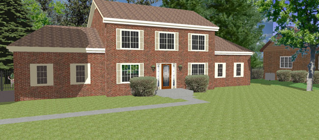 rendering of a two-story style home