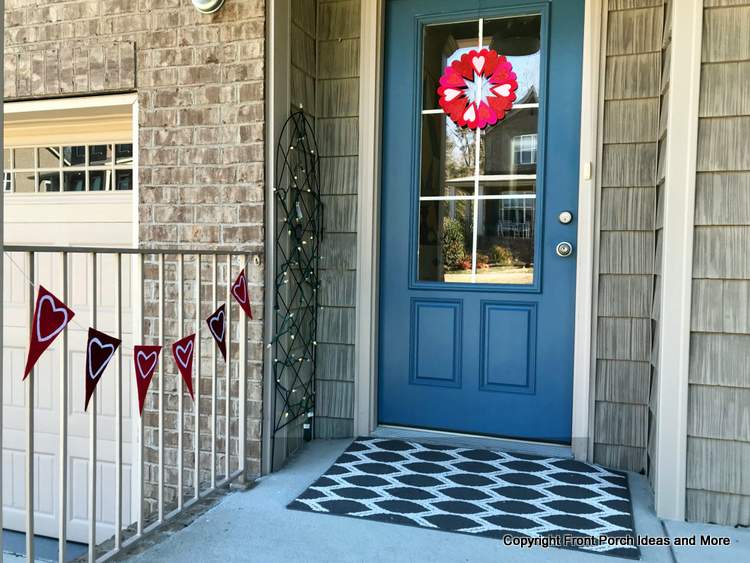 our front door with dollar store heart