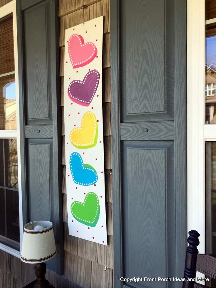 painted Valentine wall art - conversation hearts