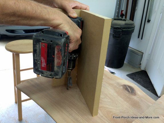 drilling holes in seat for dowels