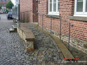 wheelchair ramp cobblestone design
