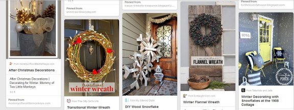 Snapshot of our Winter White Porch Decorating board on Pinterest - please follow us