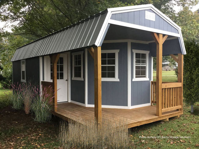 wrap around shed porch by Liberty Sheds